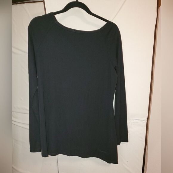Karen Kane Long Sleeve Knot Top Blouse Black Sz XL - Picture 2 of 3